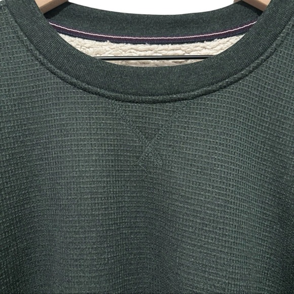 The B.C. Clothing Co. Men’s XL Green Fleece Lined Waffle Knit Thermal Sweatshirt - Picture 4 of 16